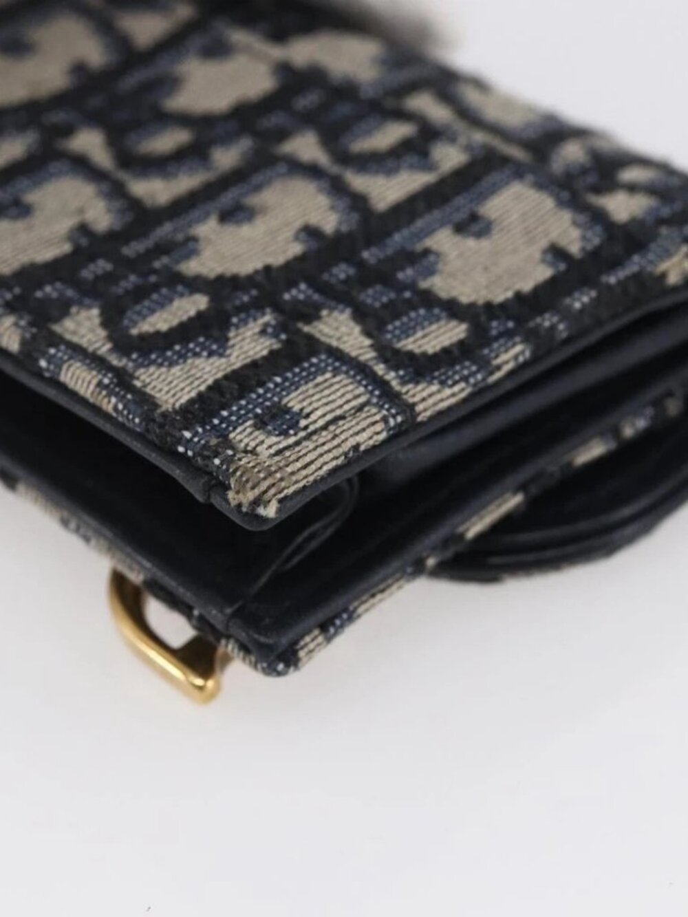 Christian Dior Trotter Canvas Saddle Coin Card Case Navy - Picture 8 of 16